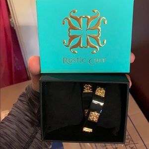 Rustic Cuff Wrap Black Leather Bracelet